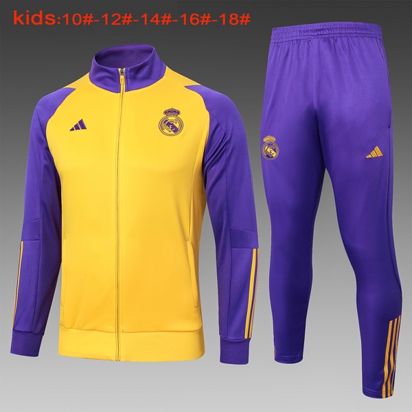 Niños Chandal Real Madrid 2024-2025 Amarillo Purpura 3